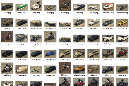 Preview images for Add-On Vehicle Spawner v1.3.7 [ALL Original+DLC vehicles]